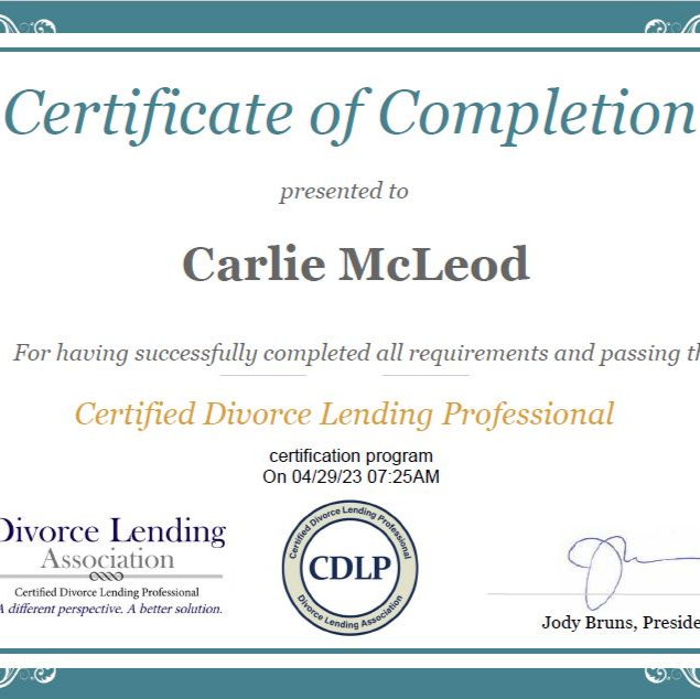 Certified Divorce Lending Professional