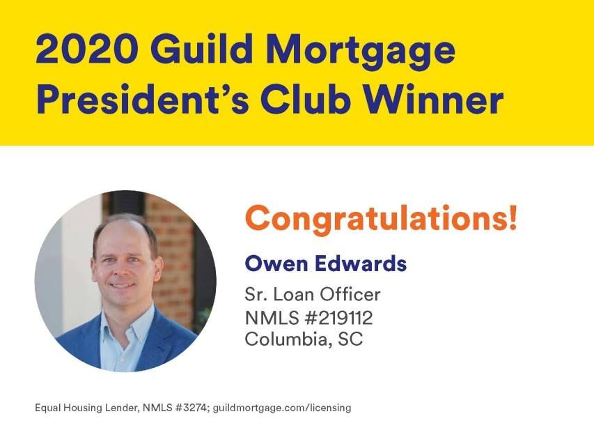 2020 Guild Mortgage Presidents Club Award