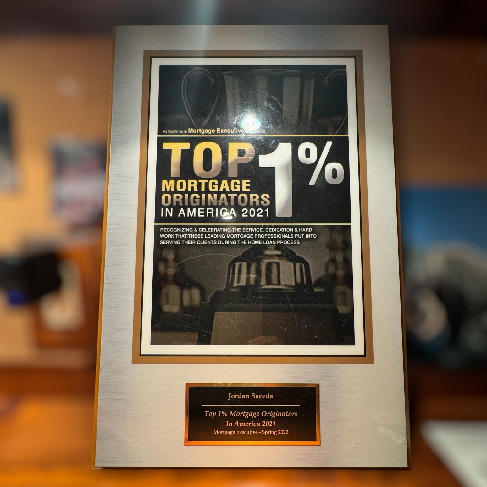 2021 Mortgage Executive Magazine Top 1%