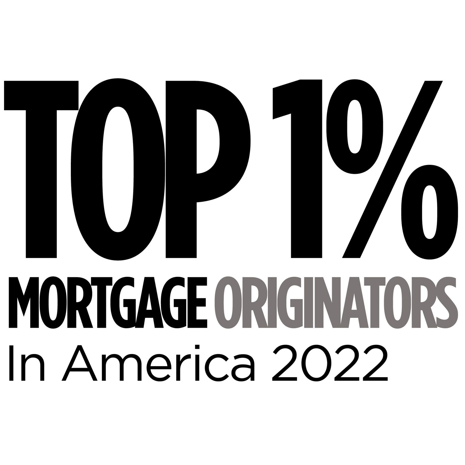 Top 1% Mortgage Originators in America 2022