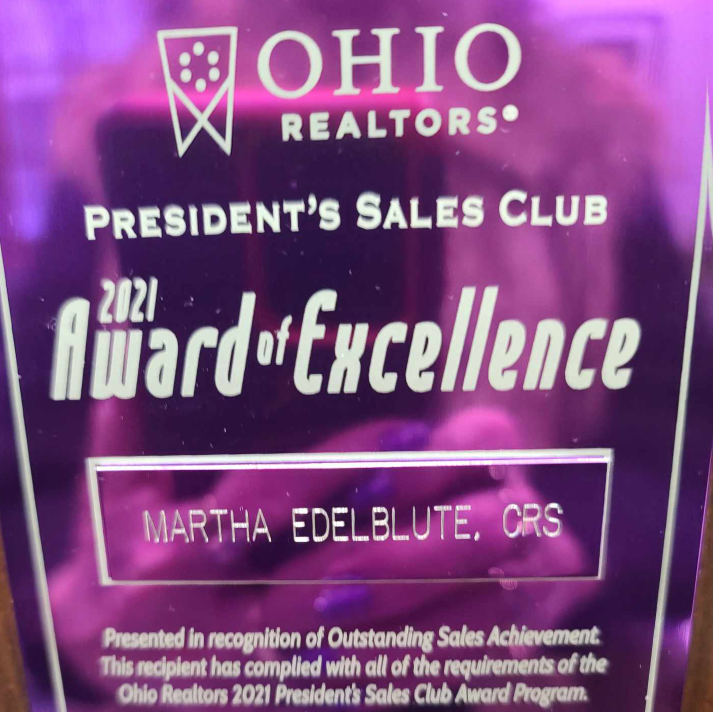 Ohio Realtors Award Of Excellence