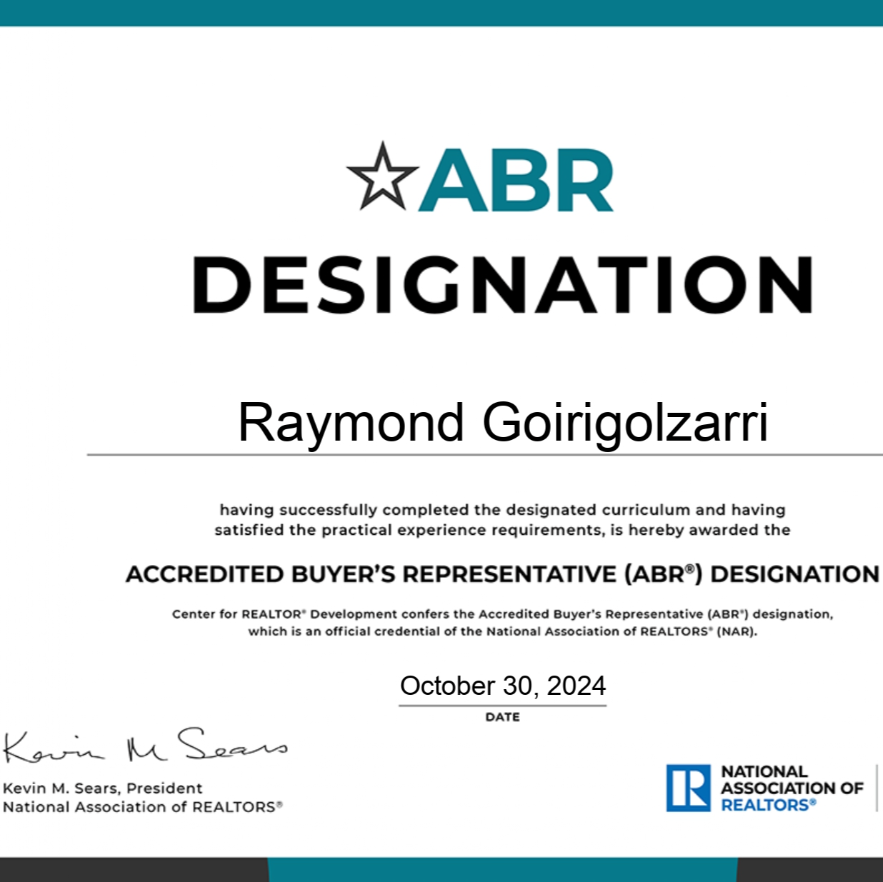 ABR: Accredited Buyer's Representative